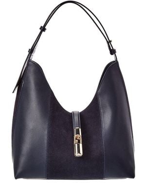 Furla Goccia Medium Leather Hobo Bag - Blue
