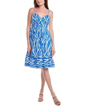 Laundry by Shelli Segal Spaghetti Strap A-Line Dress - Blue