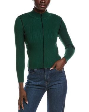 Philosophy Rib Mock Neck Sweater - Green