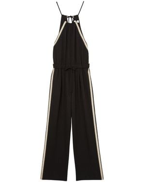 Reiss Auden Craft Detail Halter Jumpsuit - Black
