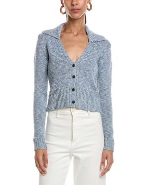 ATM Collared Wool-Blend Cardigan - Blue