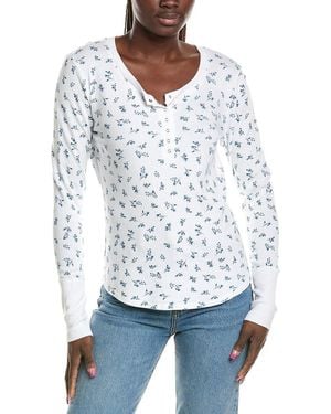 Michael Stars Regan Printed Henley - White