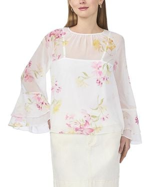 Vince Camuto Ruffle Sleeve Blouse - White