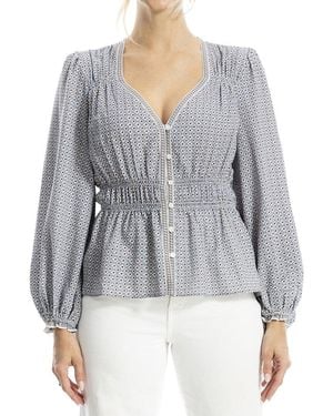 Max Studio Sweetheart Blouse - Grey
