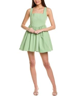 JLuxe Corset Denim Twill Mini Dress - Green