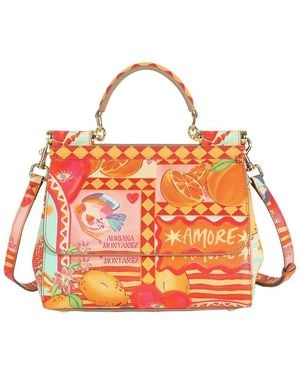 Tiffany & Fred Paris Saffiano Painted Leather Top-Handle Satchel - Pink