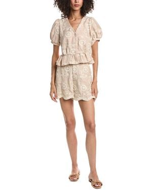 ANNA KAY 2Pc Embroidery Top & Short Set - Natural