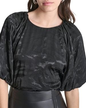 DKNY Bubble Sleeve Top - Black