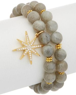 Rachel Reinhardt Jewelry 14k Plated Star Stretch Bracelet - Metallic