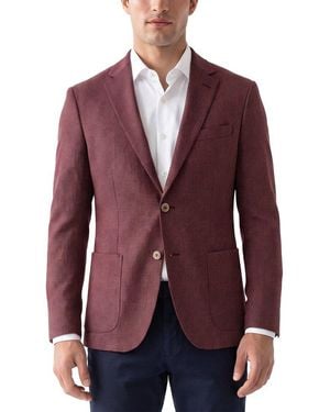 Corneliani Cc Collection Seersucker Wool & Silk-Blend Blazer - Purple
