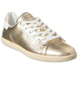 Tod's Logo Leather Sneaker - Metallic