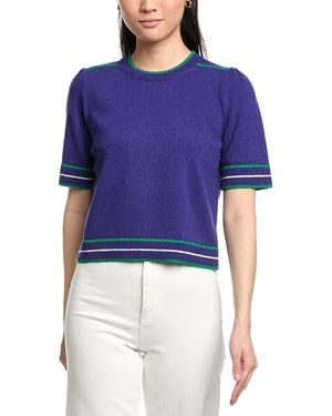 St. John Rib Striped Wool-Blend Jumper - Blue
