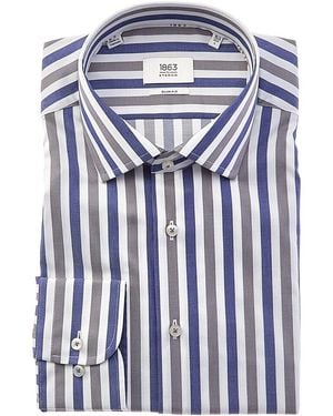 Eterna Twill Slim Fit Kent Shirt - Blue