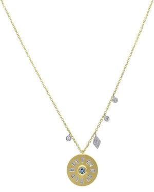 Meira T 14K 0.49 Ct. Tw. Diamond & Topaz Necklace - Metallic