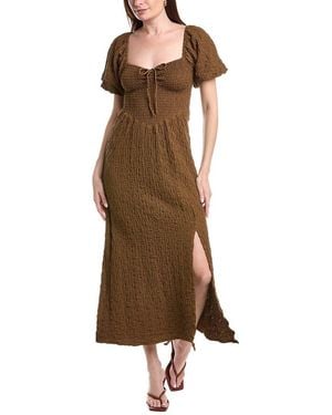Saltwater Luxe Textured Midi Dress - Brown