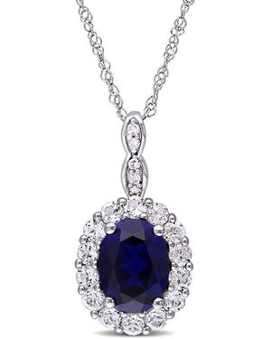 Rina Limor 14k 2.66 Ct. Tw. Diamond & Gemstone Necklace - Blue