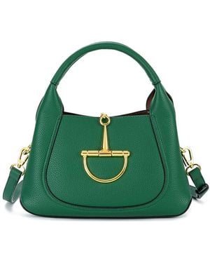 Tiffany & Fred Paris Pebbled Leather Top Handle Shoulder Bag - Green