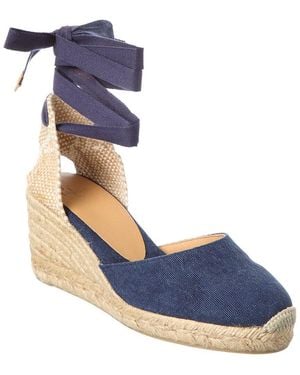 Castañer Carina Canvas Wedge Sandal - Blue
