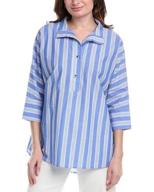 Fate Poplin Oversized Shirt - Blue