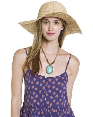 San Diego Hat Signature Large Brim Raffia Hat - Purple