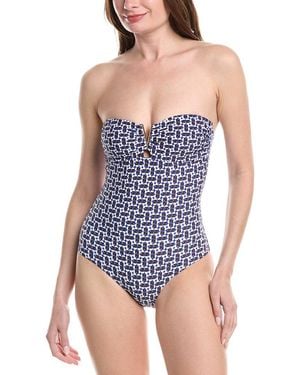 Sea Level Coast V Bar Bandeau One-Piece - Blue