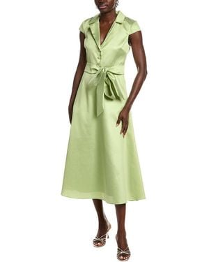 Badgley Mischka Cap Sleeve Cocktail Shirtdress - Green