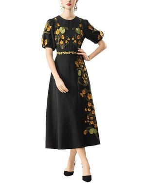 Adele Berto Midi Dress - Black