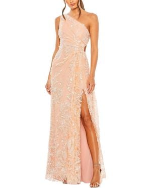 Mac Duggal One Shoulder Side Cut Embellished Gown - Multicolour
