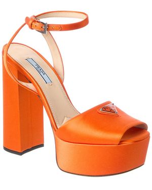 Prada Satin Platform Sandal - Orange