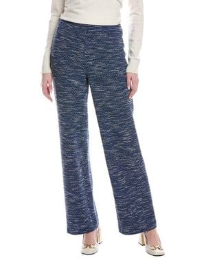 St. John Stretch Tweed Jersey Pull-On Pant - Blue