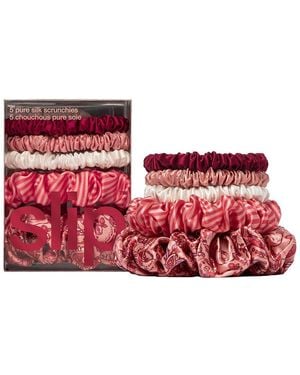 Slip Pure Silk Assorted Scrunchies Set - Red