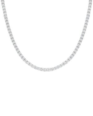 Diana M. Jewels Diana M. 14K 27.42 Ct. Tw. Lab-Grown Diamond Tennis Necklace - Metallic