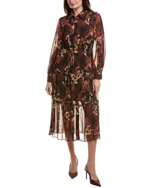 Julia Jordan Yoryu Chiffon Midi Dress - Brown