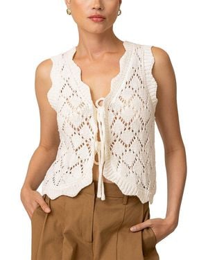 Line & Dot Aleza Tied Sweater Vest - White