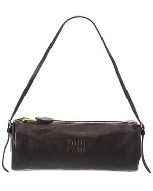 Miu Miu Logo Leather Pouch - Black