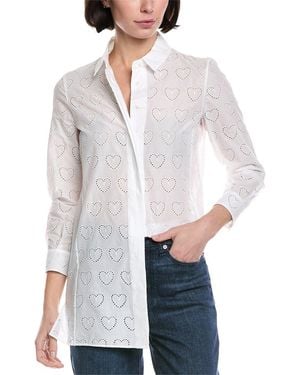 Akris Eyelet Heart Shirt - White