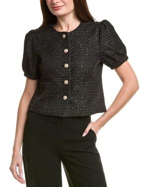 Nanette Lepore Tweed Cardigan - Black