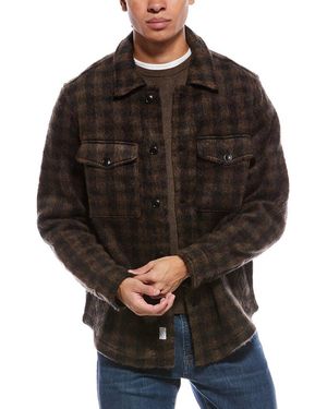 Todd Synder X Champion Multi Mohair & Wool-Blend Buffalo Check Shirt Jacket - Black