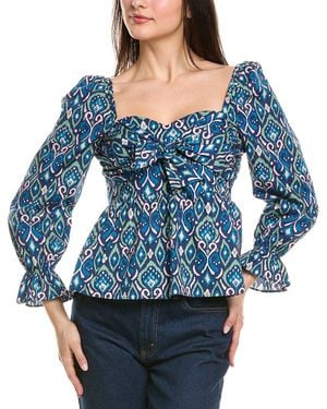Sail To Sable Bow Front Top - Blue