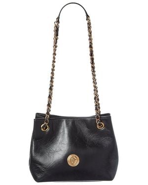 Versace Medusa Leather Shoulder Bag - Black