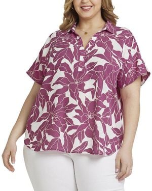 NYDJ Plus Becky Blouse - Purple