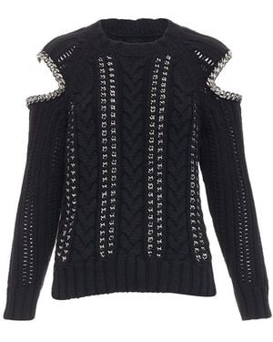 McQueen 2018 Cashmere Chain Sweater, Size Int (Authentic Pre- Loved) - Black