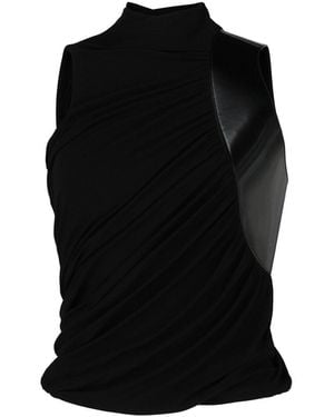 Ferragamo Panelled Draped Top - Black