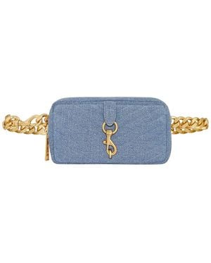 Rebecca Minkoff Edie Chevron Quilt Linen Crossbody - Blue