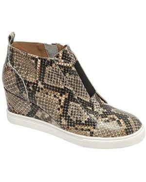 Linea Paolo Felicia3-L Leather Wedge Trainer - Brown