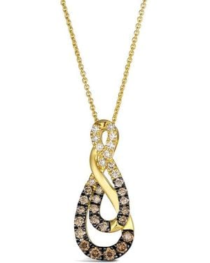 Le Vian Le Vian 14K 0.62 Ct. Tw. Diamond Drop Pendant Necklace - Metallic