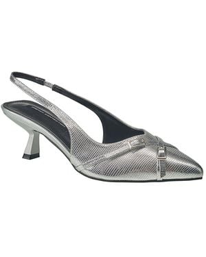 French Connection Buckles Slingback Court Shoes - Metallic
