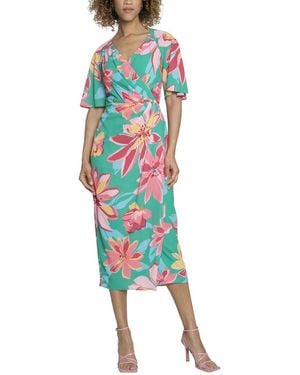 Maggy London Freesia Floral Midi Dress - Blue