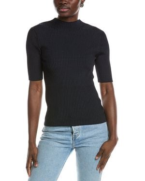 Truth Ribbed Mock Neck Pullover - Blue