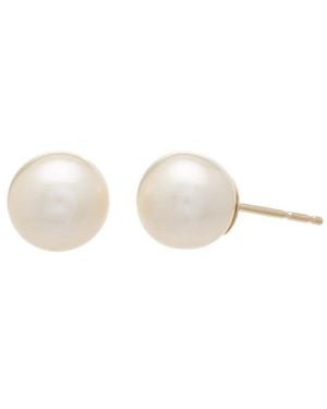 Pearls 14K 8-8.5Mm Freshwater Pearl Studs - White